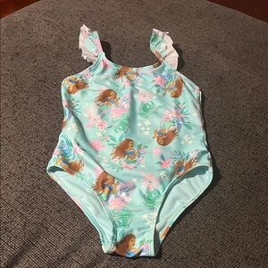 Disney jumping beans Aqua and Pink Floral Swimsuit size 6